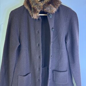 Ralph Lauren Jacket/Cardigan with Faux Fur Trim PM